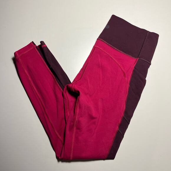 Athleta All‎ In Structure Maroon Pink Compression Leggings 7/8 Tight Size Small - Picture 4 of 9